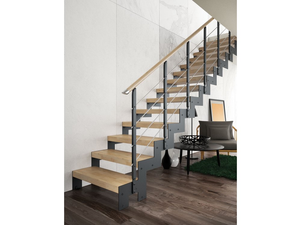 NEOLAMA to model bazujący na designie schodów Monolama.  Drewniane stopnie grubości 6 cm zlicowane s...
